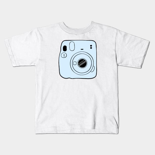 Blue polaroid camera Kids T-Shirt by themadesigns